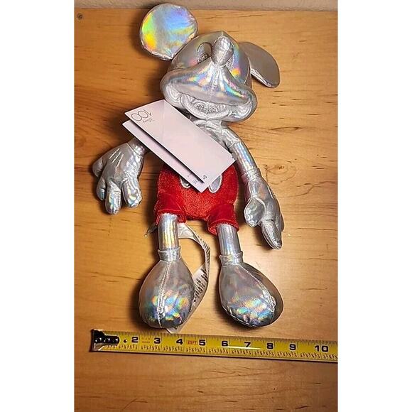 New With Tag Mickey Mouse Disney 100 Years Of Wonder Platinum Plush Disney Parks - Picture 9 of 9